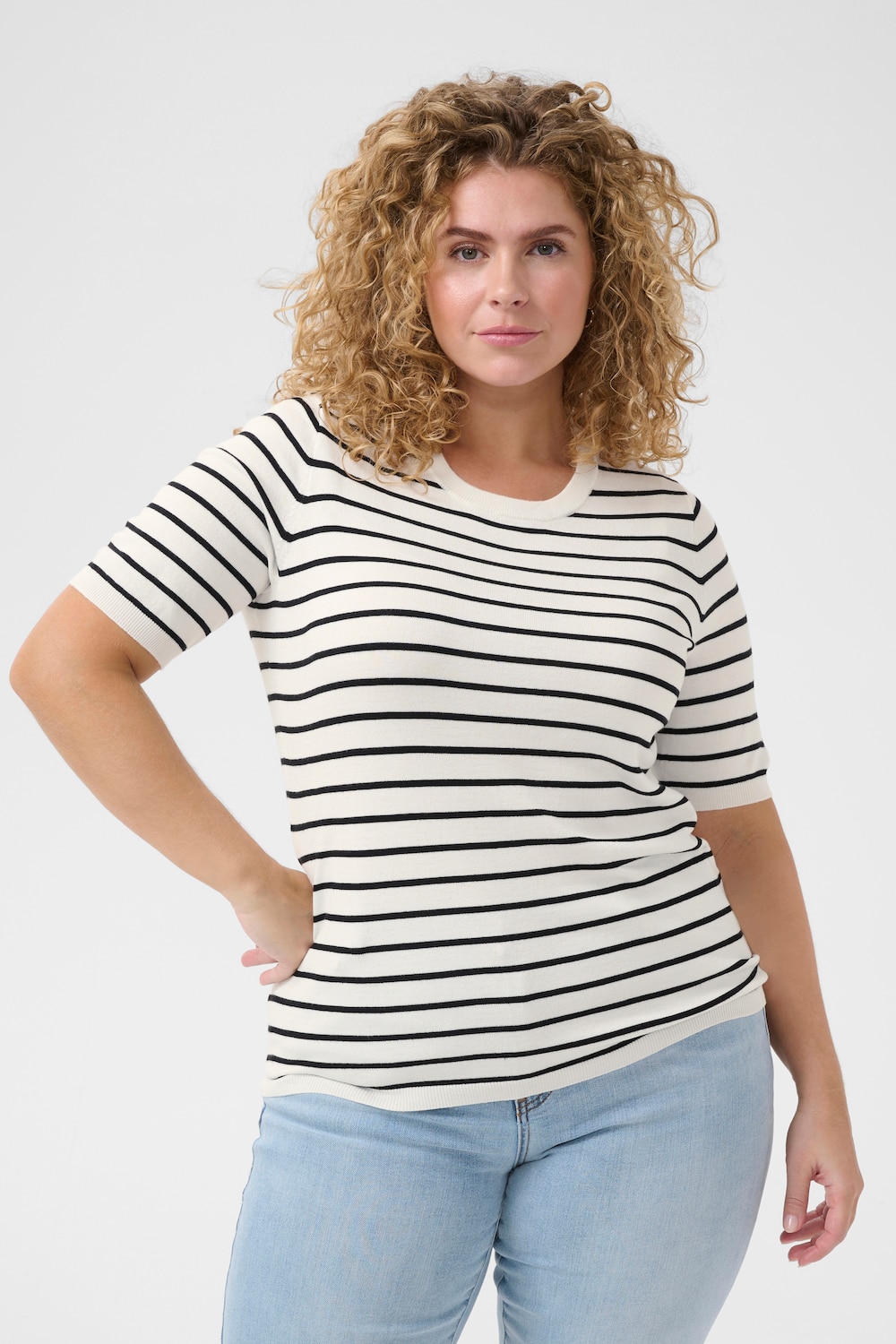 Große Größen Strickpullover Regular fit, Damen, braun, Größe: XL, Viskose/Nylon, Happy Size DE Women von KAFFE Curve