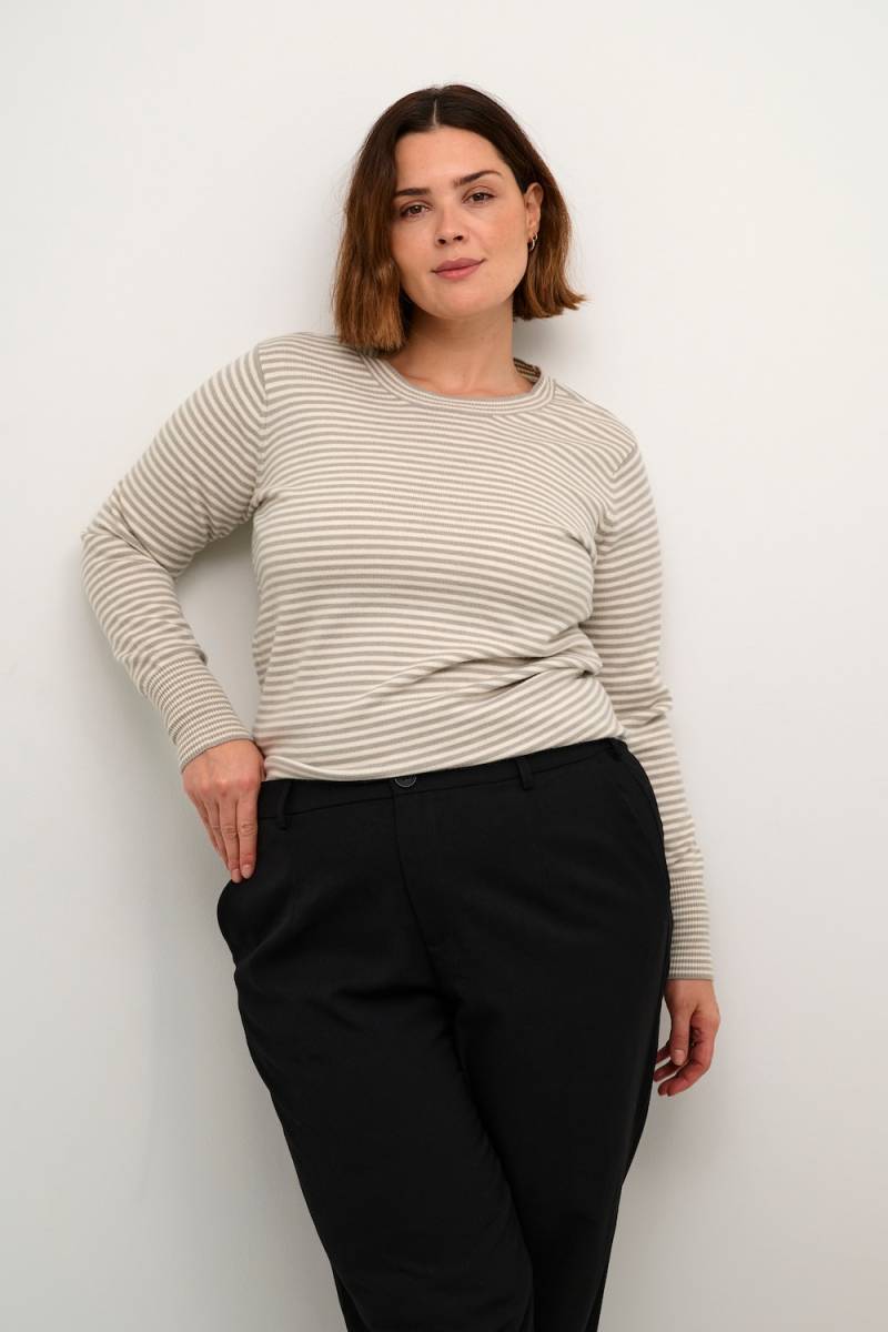 Große Größen Strickpullover Regular fit, Damen, grau, Größe: 3XL, Synthetische Fasern/Polyester/Nylon, Happy Size DE Women von KAFFE Curve