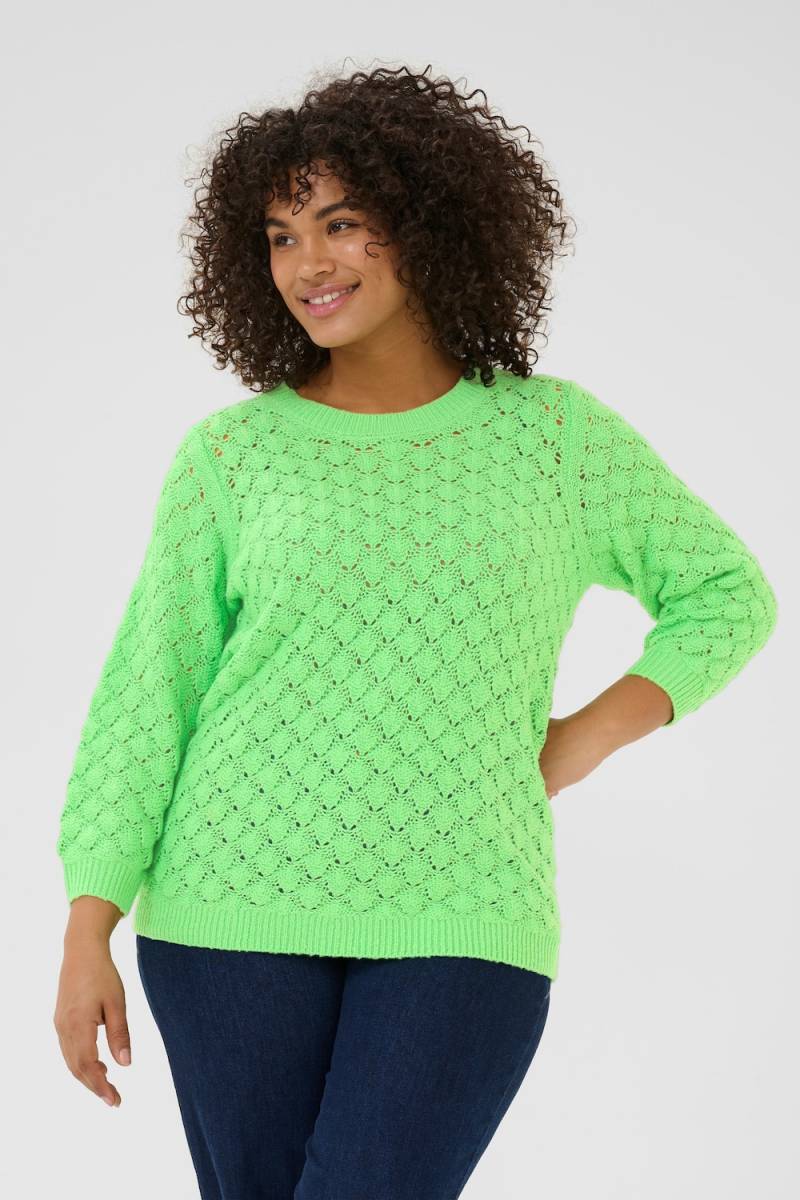 Große Größen Strickpullover Regular fit, Damen, grün, Größe: L, Baumwolle/Synthetische Fasern, Happy Size DE Women von KAFFE Curve