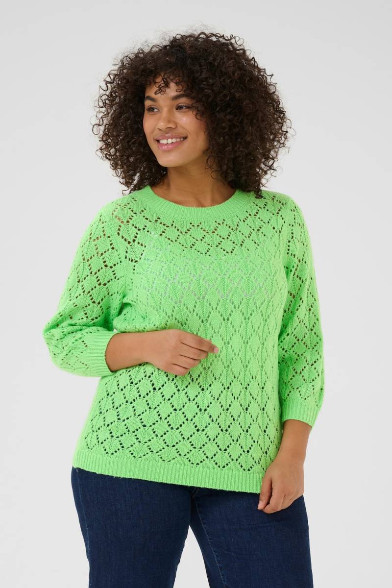Große Größen Strickpullover Regular fit, Damen, grün, Größe: L, Baumwolle/Synthetische Fasern, Happy Size DE Women von KAFFE Curve