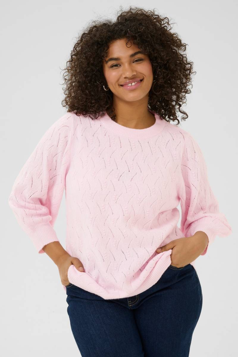 Große Größen Strickpullover Regular fit, Damen, lila, Größe: L, Synthetische Fasern/Polyester, Happy Size DE Women von KAFFE Curve