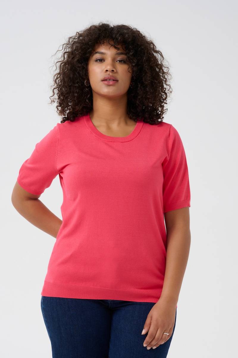 Große Größen Strickpullover Regular fit, Damen, rosa, Größe: 3XL, Viskose/Nylon, Happy Size DE Women von KAFFE Curve