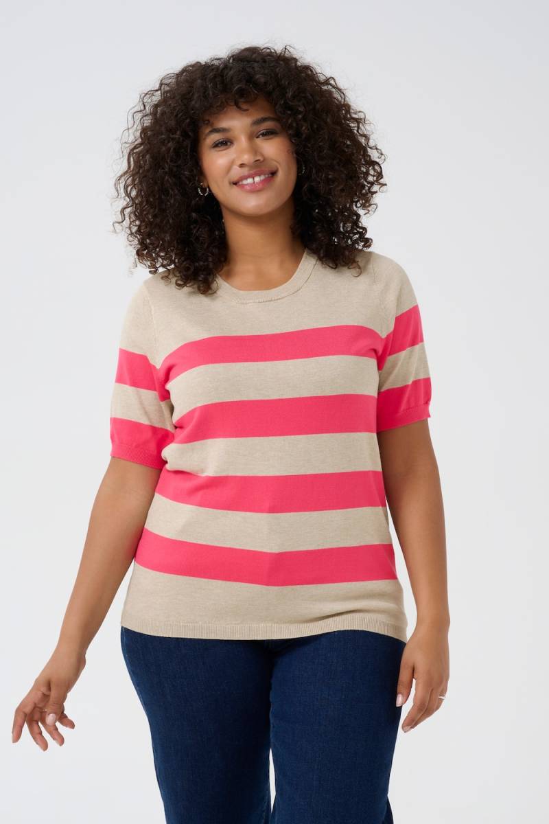 Große Größen Strickpullover Regular fit, Damen, rosa, Größe: XXL, Viskose/Nylon, Happy Size DE Women von KAFFE Curve