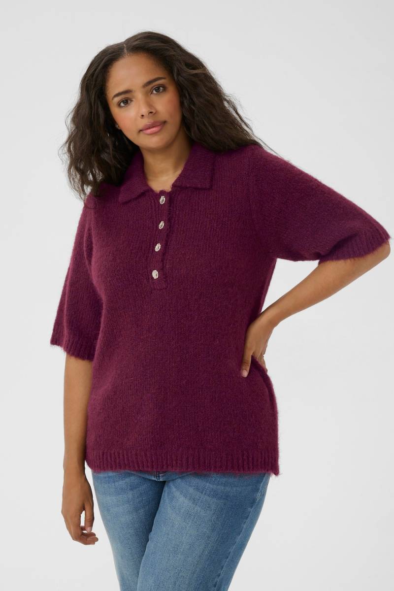Große Größen Strickpullover Regular fit, Damen, rot, Größe: 3XL, Polyester/Synthetische Fasern/Wolle, Happy Size DE Women von KAFFE Curve