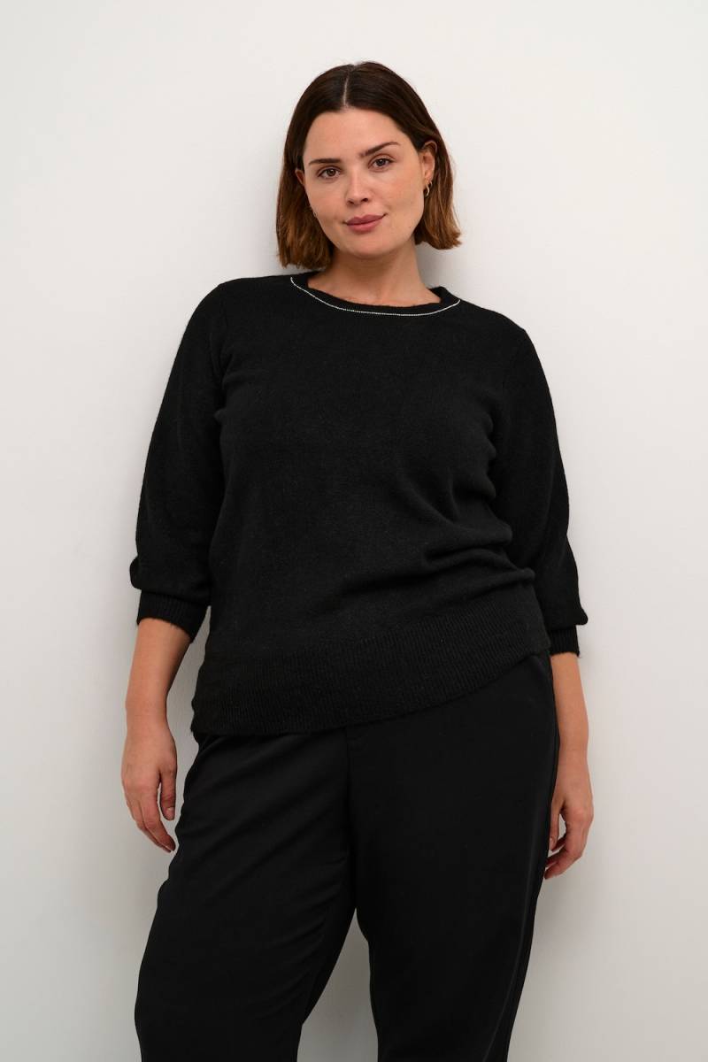 Große Größen Strickpullover Regular fit, Damen, schwarz, Größe: XL, Synthetische Fasern/Polyester, Happy Size DE Women von KAFFE Curve