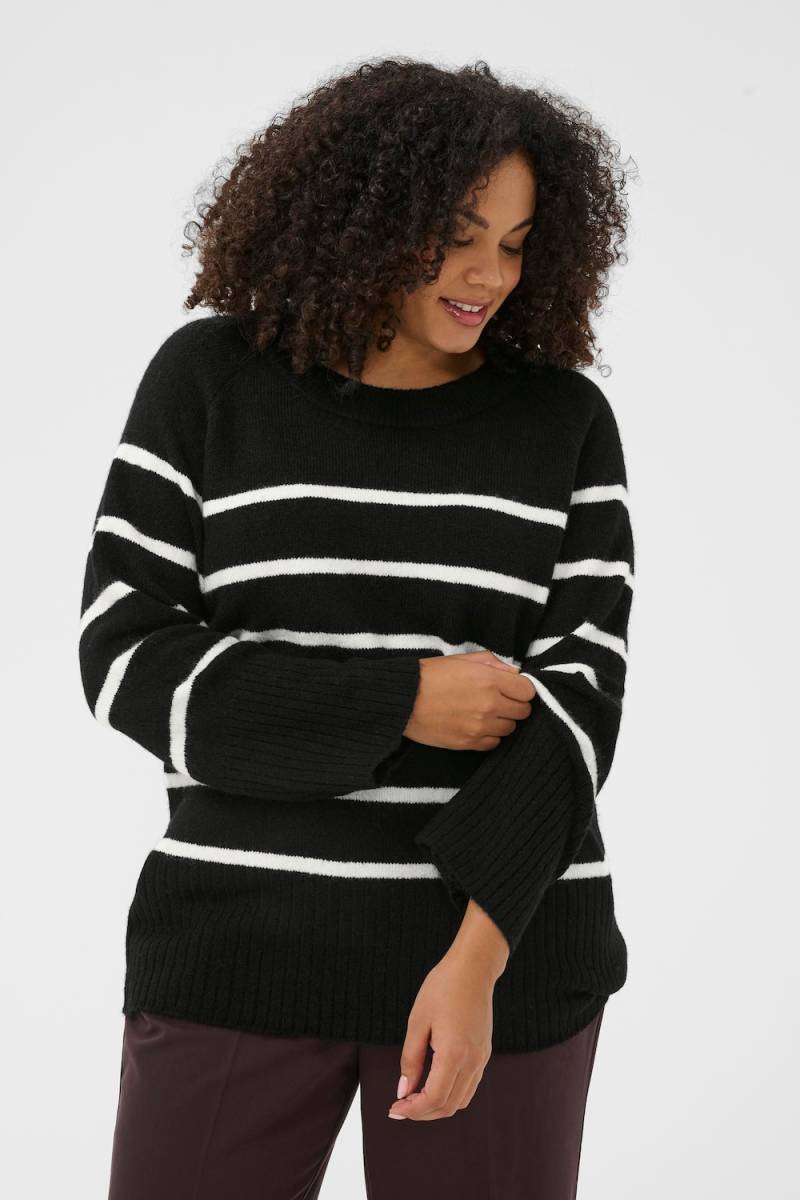 Große Größen Strickpullover Regular fit, Damen, weiß, Größe: 3XL, Polyester/Synthetische Fasern, Happy Size DE Women von KAFFE Curve