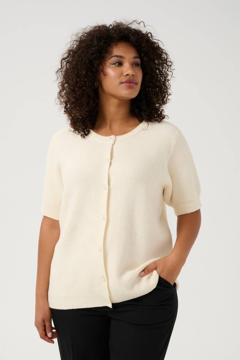 Große Größen Strickpullover Regular fit, Damen, weiß, Größe: L, Baumwolle/Polyester/Synthetische Fasern, Happy Size DE Women von KAFFE Curve