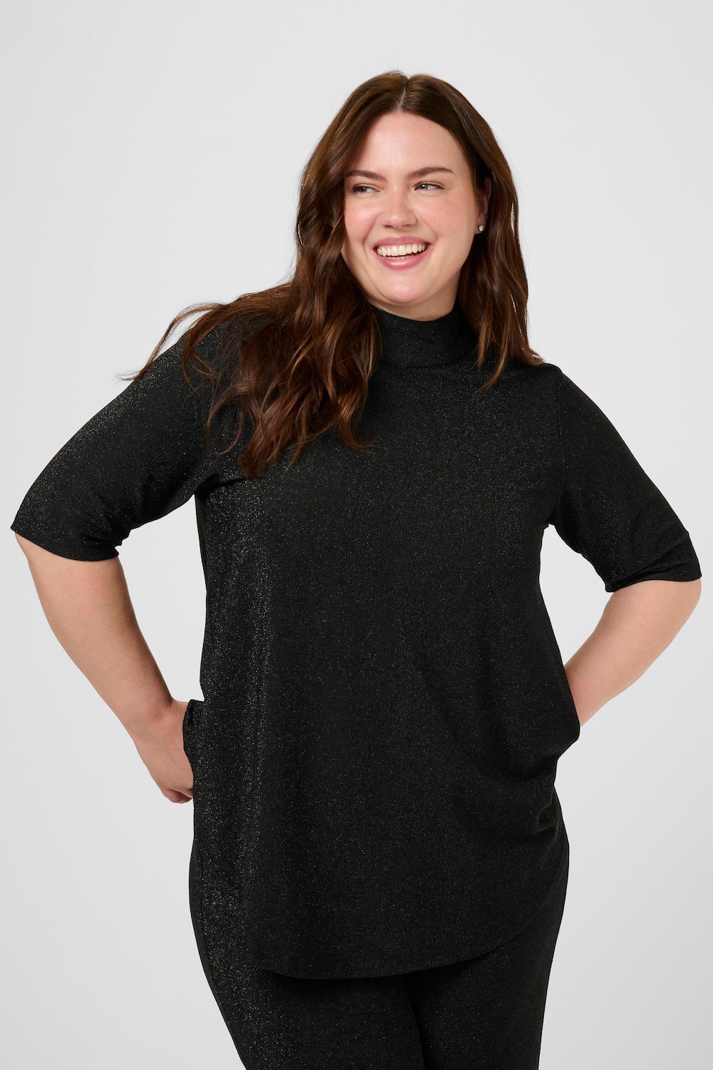 Große Größen T-shirt A-shape, Damen, grau, Größe: XL, Polyester, Happy Size DE Women von KAFFE Curve