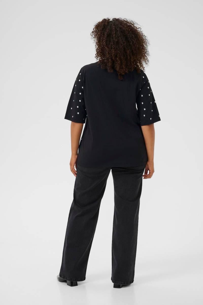 Große Größen T-shirt Loose fit, Damen, schwarz, Größe: L, Baumwolle, Happy Size DE Women von KAFFE Curve