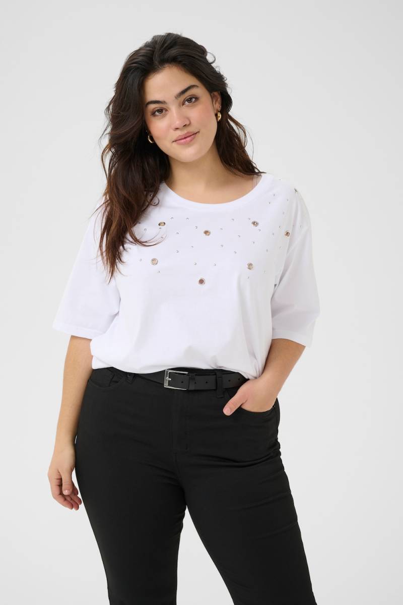Große Größen T-shirt Loose fit, Damen, weiß, Größe: 3XL, Baumwolle, Happy Size DE Women von KAFFE Curve