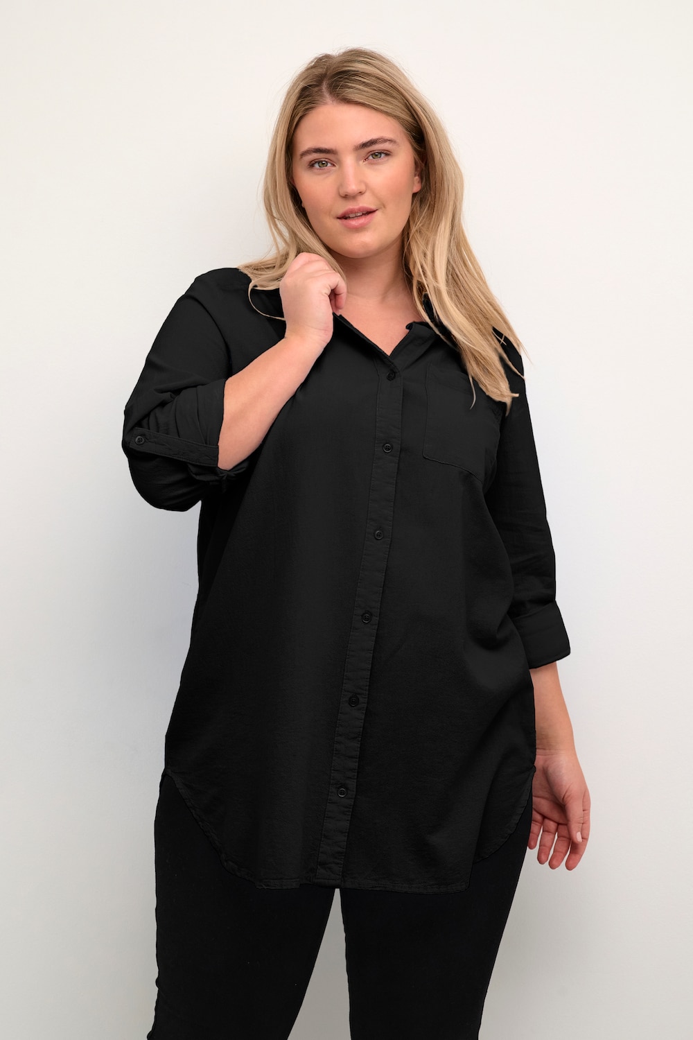 Große Größen Tunika Loose fit, Damen, schwarz, Größe: 44, Baumwolle, Happy Size DE Women Große Größen Tunika Loose fit, Damen, schwarz, Größe: 44, Baumwolle, Happy Size DE Women von KAFFE Curve