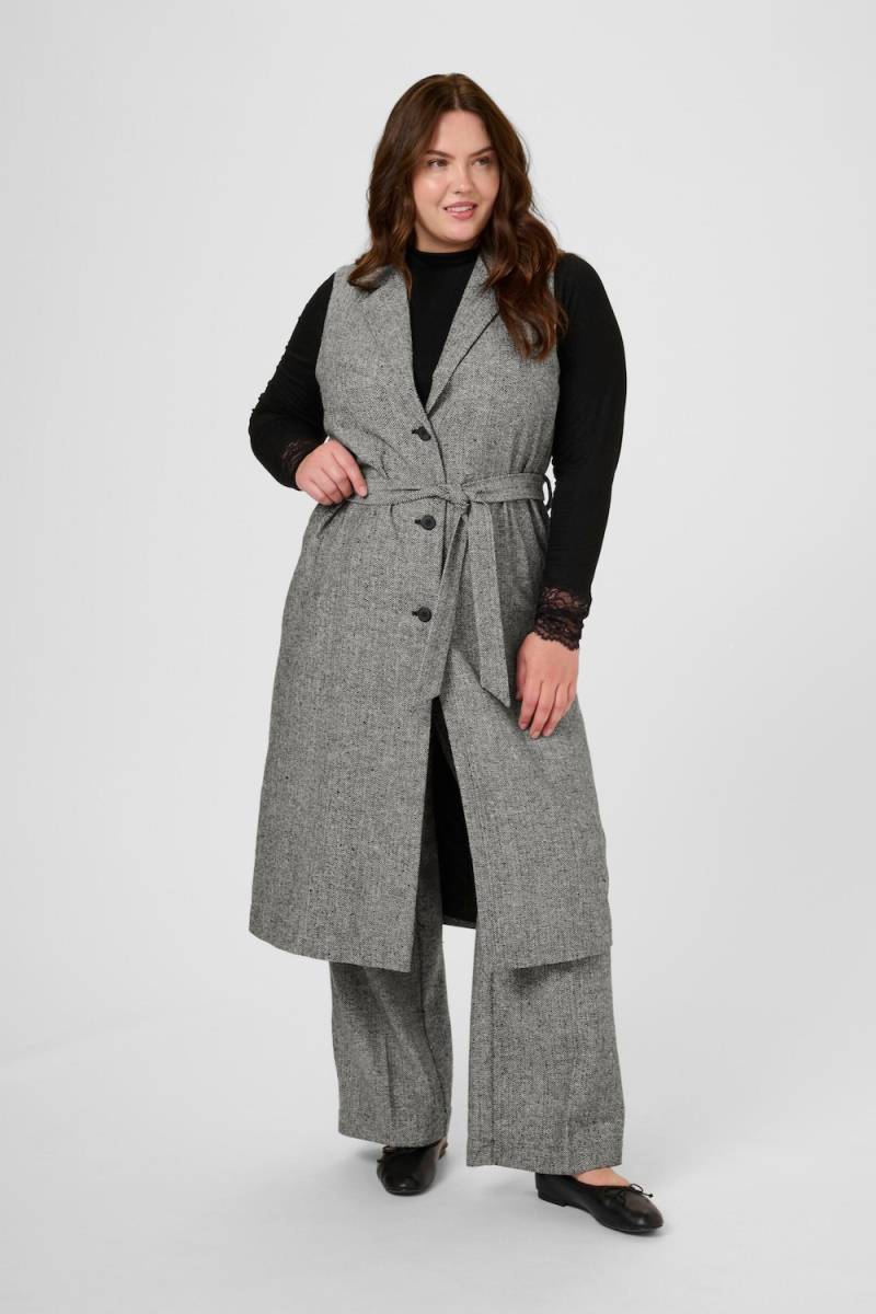 Große Größen Weste Loose fit, Damen, grau, Größe: 50, Polyester, Happy Size DE Women von KAFFE Curve
