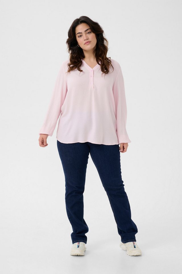 KAFFE Curve Langarmbluse Langarm-Bluse KCmahlena Große Größen von KAFFE Curve