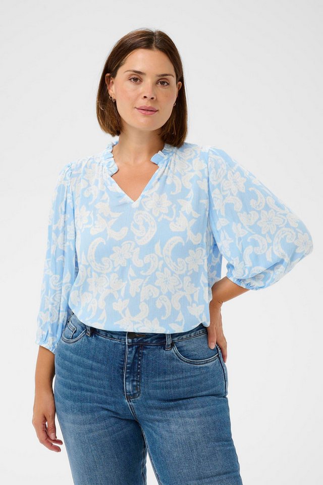 KAFFE Curve Langarmbluse Langarm-Bluse KCmiana Große Größen von KAFFE Curve