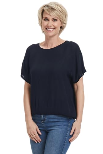 KAFFE Ärmellose Bluse KAamber Damen Bluse Amber Kurzarm Shirt Rundhals Lässiges Sommerbluse Midnight Marine 34 von KAFFE