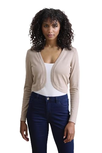 KAFFE Bolero Astrid Damen Bolero Astrid Elegant Jäckchen Langarm Cardigan Bolerojacke S, Cobblestone von KAFFE