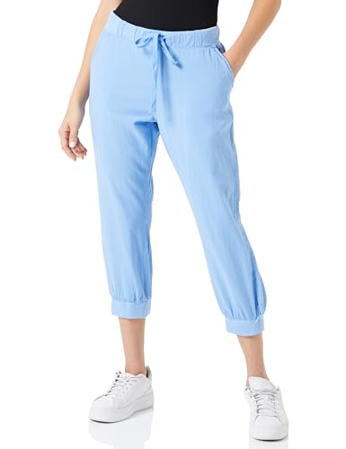 KAFFE Caprihose Naya Caprihose Damen Sommer Casual 3/4 Sommerhose High Waist Capri Hose Mit Kordelzug Vista Blue 40 von KAFFE