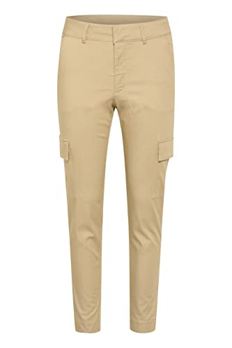 KAFFE Kalea 7/8 Pocket Pants Damen Hose 7/8 Cargo Casual Slim Fit Cargohose aAfgesetzten Taschen Classic Sand 38 von KAFFE