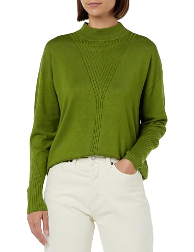 KAFFE Damen, Turtleneck, Lange Ärmel, Regular Fit, leicht, Gemustert Pullover, Calla Green, XL von KAFFE