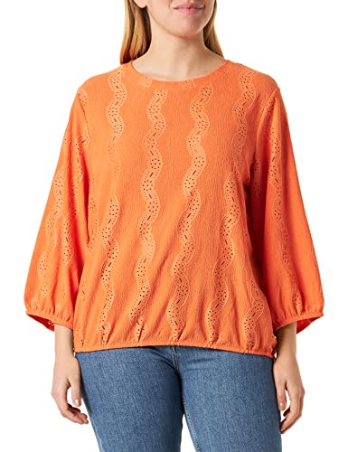 KAFFE Damen 3/4 Ärmel Loose Fit Katio T-Shirt Bluse, Vermillion Orange, Small von KAFFE