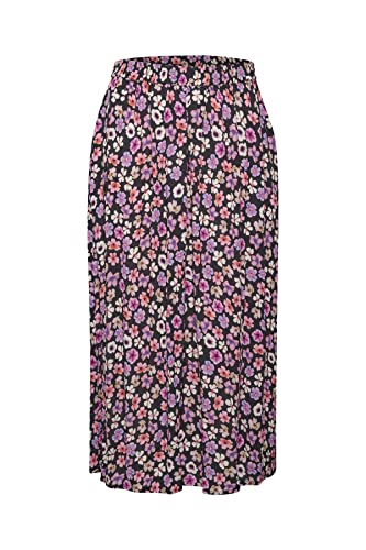 KAFFE Damen A-line Katara Amber Skirt, Orange/Lupine Flower Print, 40 von KAFFE