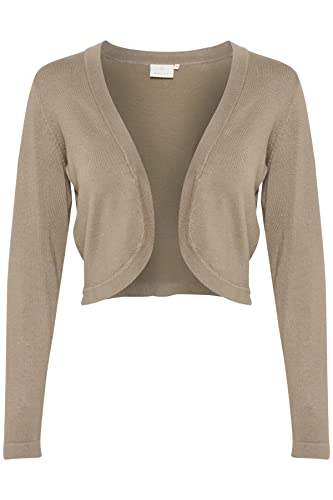 KAFFE Damen Bolero Cropped Strickjacke Shrug Sweater, Fallen Rock, XL von KAFFE