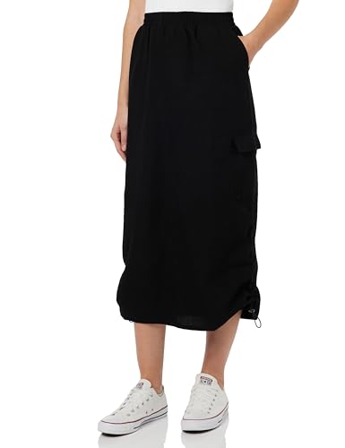 KAFFE Damen Cargo Midi-Länge Taschen Elastische Taille Kordelzug Saum Skirt, Black Deep, 36 von KAFFE