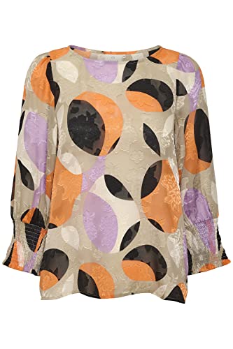 KAFFE Damen Damenbluse, 3/4 Ärmel, Loose Passform, Kaassia Bluse, Big Grafisk Print, XS von KAFFE