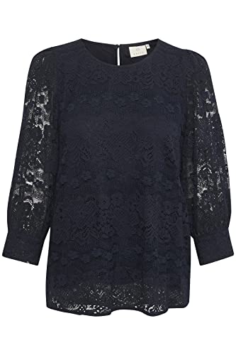 KAFFE Damen Damenbluse, 3/4 Ärmel, Regular Fit Kaabina Bluse, Midnight Marine, 34 von KAFFE