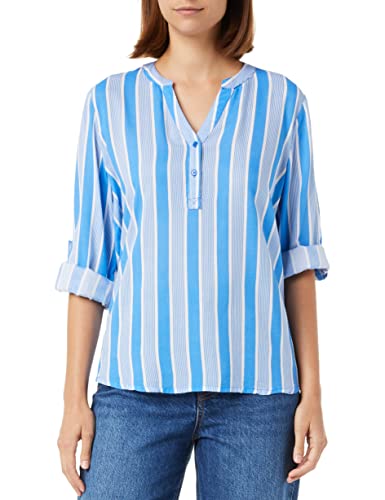 KAFFE Damen Damenbluse, langärmlig, Regular Fit Kahana Bluse, Regatta Blue/Chalk Stripe, 36 von KAFFE