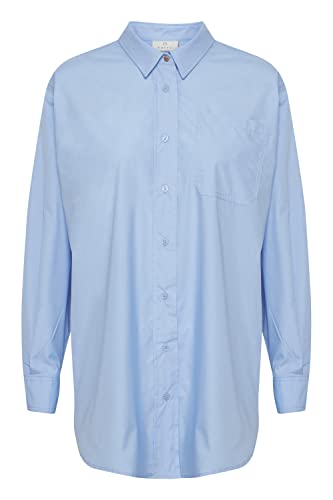KAFFE Damen Hemd Basic V-Ausschnitt Hemdbluse Damen Hemd Basic V-Ausschnitt Hemdbluse Chambray Blue 40 von KAFFE