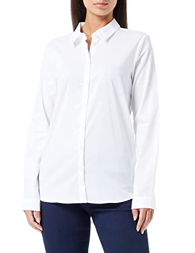 KAFFE Langarm - Hemd KAscarlet Damen Hemd Langarm Hemdbluse Button Down Stehkragen Büroblusen Lässige Oberteile Optical White 38 von KAFFE