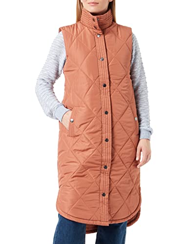 KAFFE Damen Jacke Gesteppte Ärmrllose Lang Stepweste Damen Jacke Gesteppte Ärmrllose Lang Stepweste Russet 38 von KAFFE