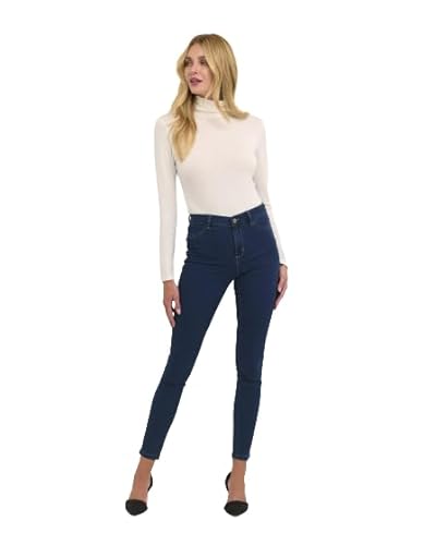 KAFFE Jeans KAlaura Damen Jeans High Waist Skinny Fit Mit Hoher Bund Dark Blue Denim 36 von KAFFE