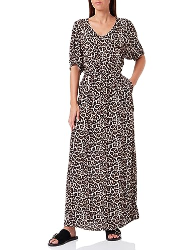 Kaffe Damen KAisolde Amber Maxi Dress Kleid, Feather Gray Leo Print, von KAFFE