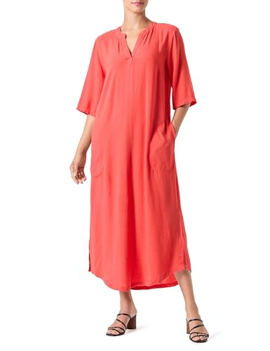 KAFFE Damen Kaftan Half Sleeve Midi-Länge V-Ausschnitt Regular Fit Kleid, Cayenne, 32 von KAFFE