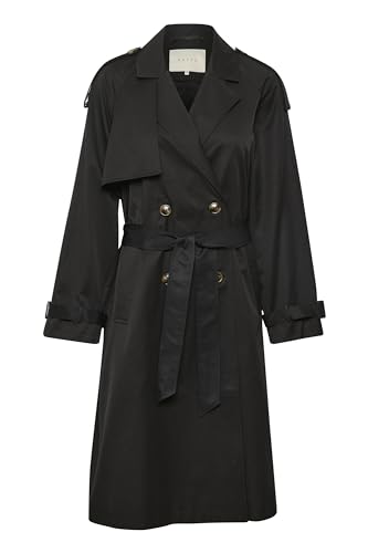 KAFFE Damen Kalena Trenchcoat, Black Deep, 34 von KAFFE