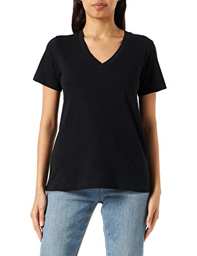 KAFFE Damen Kamarin V-Neck T-Shirt, Black Deep, Large von KAFFE