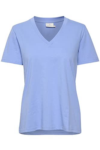 KAFFE Damen Kamarin V-Neck T-Shirt, Grapemist, Small von KAFFE