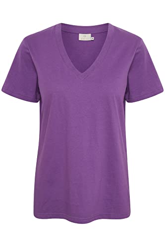 KAFFE Damen Kamarin V-Neck T-Shirt, Hellviolett, Small von KAFFE