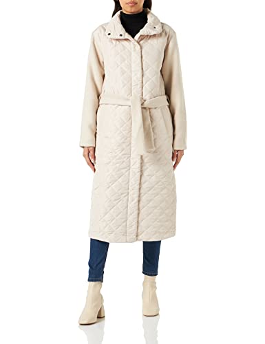 KAFFE Damen Kamelda Quilted Coat Jacke, Sand Dollar, 36 von KAFFE