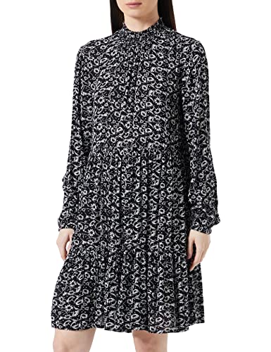 KAFFE Damen Kariani Amber Lässiges Kleid, Schwarz/Chalk Flower Print, 32 von KAFFE