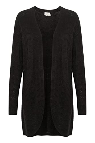 KAFFE Damen Knitted Knitwear mittellang Cardigan Sweater, Black Deep, XS von KAFFE