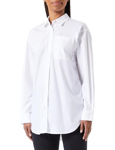KAFFE Damen Oversized Fit Button Up Long Sleeves Chest Pocket Shirt, Weiß (Optical White), 42 von KAFFE