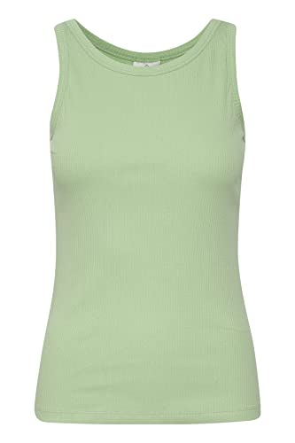 KAFFE Damen Rib Tank Top Sleeveless Basic T-Shirt, Fair Green, Large von KAFFE