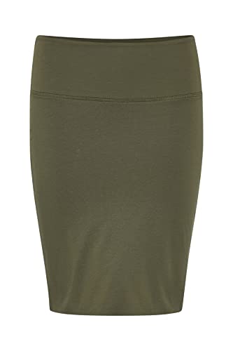 Kaffe Rock Penny Damen Rock Knielang Midirock Jersey Pencil Penny Skirt Strechy Bleistiftrock Grape Leaf S von KAFFE
