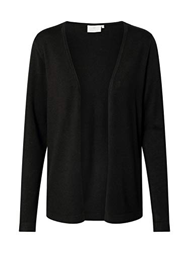 KAFFE Strickjacke KAfenia Damen Strickjacke Langarm Offen V-Ausschnitt Lang Cardigan Black deep L von KAFFE