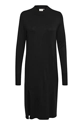 KAFFE Kleid Jamal Damen Strickkleid Langarm Lang Kleid Rundhals Elegant Black deep L von KAFFE