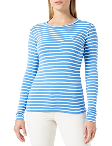 KAFFE Damen T Langen Ärmeln, Regular Fit Shirt, Regatta/Chalk Silver Heart, X-Large von KAFFE