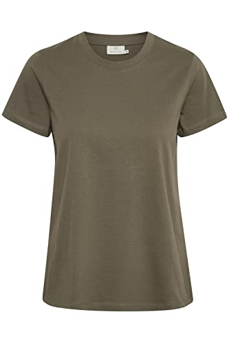 KAFFE T-Shirt KAmarin Damen T-Shirt Kurzarm Top Casual Basic Einfarbig Rundhals Grape Leaf XL von KAFFE